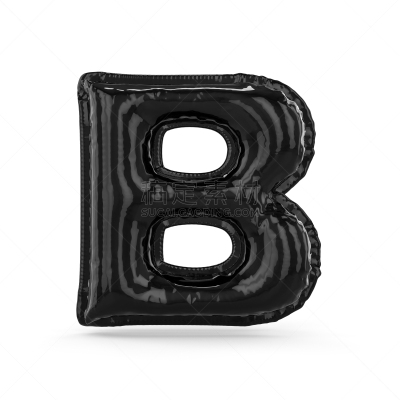 英文字母b,三维图形,气球,充气品,黑色,分离着色,英语,单词,背景分离,字母