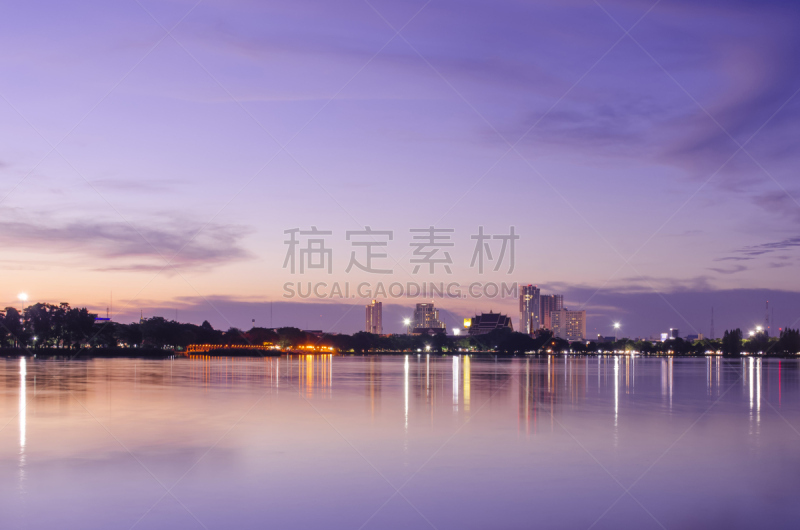 城市,都市风景,孔敬,湖,彩色背景,水平画幅,无人,紫色,紫色背景,户外