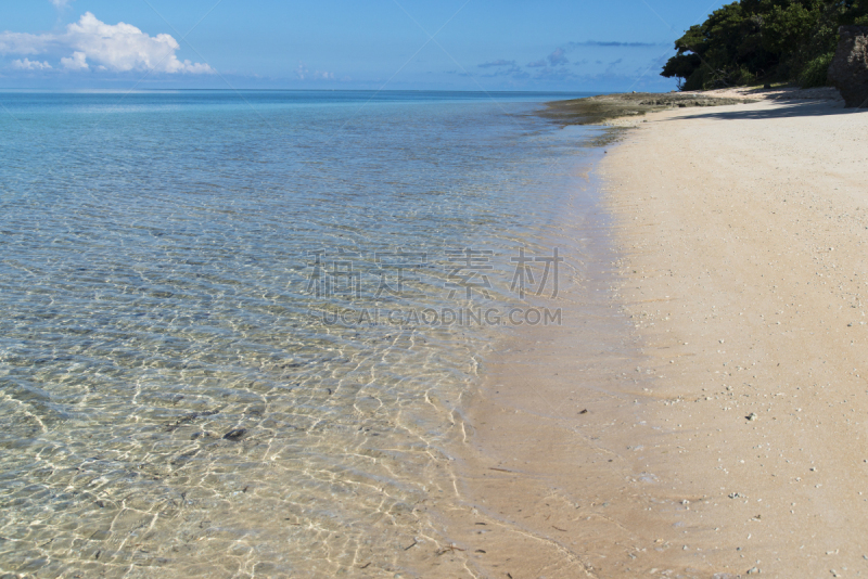 海滩,冲绳县,八重山群岛,风景,鸠间岛,留白,休闲活动,平视角,竹富町,纯净