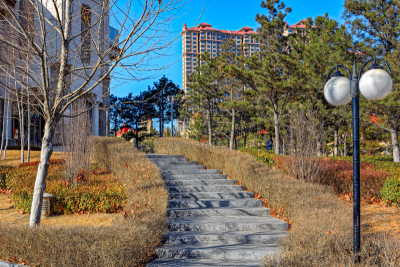 秦皇岛,公园,城市,天空,灯笼,水平画幅,无人,户外,灯,都市风景