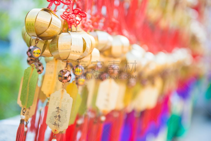 黄大仙祠,连翘属植物,人,九龙,神殿,水平画幅,无人,红色,屋顶,佛教