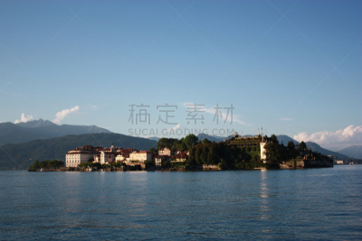 马祖尔湖,美丽岛艾索拉贝拉,意大利,水,天空,美,度假胜地,水平画幅,皮埃蒙特,无人