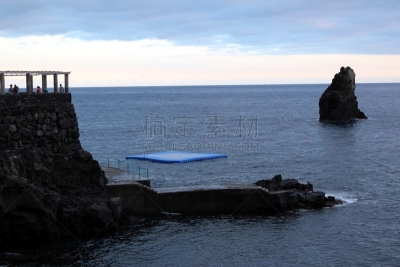 马德拉,丰沙尔,水,酒店游泳池,水平画幅,海港,大西洋,大西洋群岛,户外,云景