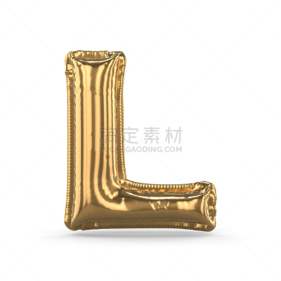 三维图形,气球,英文字母l,金色,充气品,分离着色,英语,单词,背景分离,字母