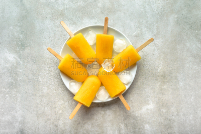 橙子,自制的,冰,在上面,平铺,碳酸饮料,寒冷,波兰,清新,食品