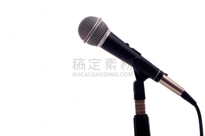 麦克风,白色,传声器架,电缆,水平画幅,噪声,白色背景,刻板印象,概念