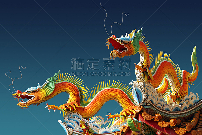 春节,数字2,龙,神话,寺庙,雕塑,部落艺术