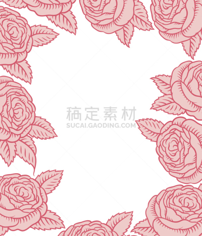 玫瑰,边框,粉色,矢量,简单,华丽的,请柬,边,纺织品,复古风格