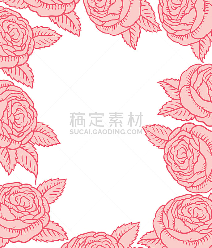 玫瑰,边框,粉色,矢量,简单,华丽的,请柬,边,纺织品,复古风格