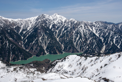 雪,立黑山部阿尔卑斯山脉路线,山景城,水,天空,日本阿尔卑斯山脉,早晨,富山,旅行者,光