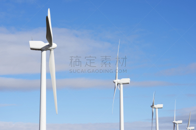 风力,有序,天空,水平画幅,能源,无人,蓝色,云景,现代,风轮机