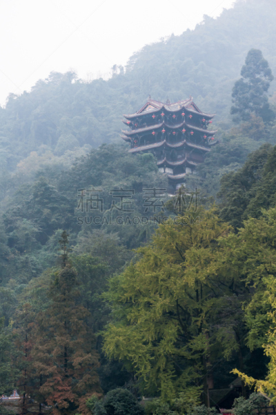 都江堰 ,雾,寺庙,山,极端天气,水坝,灌溉设备,水灾,成都,意外与灾害