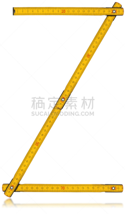 英文字母Z,计量器,古老的,字体,尺,黄色,毫米,可折叠的,厘米,垂直画幅
