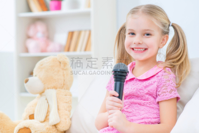 舒服,女孩,麦克风,水平画幅,噪声,特写,童年,姐妹,儿童,乐趣