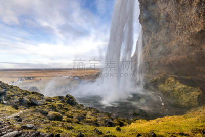 seljalandsfoss waterfall,冰岛国,飘然,野生动物,自然美,北欧,流水,河流,瀑布