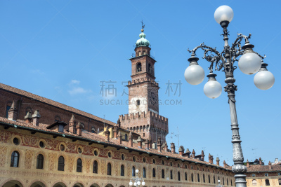 维杰瓦纳,广场,Doge's Palace,纪念碑,天空,水平画幅,无人,古老的,帕维亚,户外