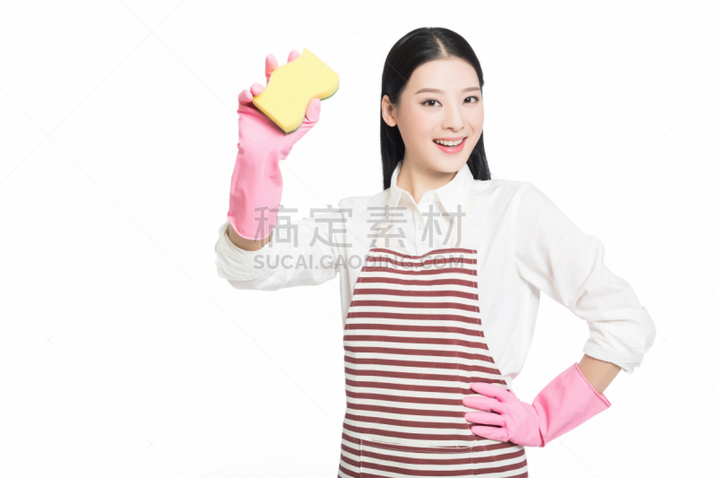 白色,青年女人,喷雾瓶,清洁海绵,水平画幅,家庭生活,仅成年人,家务,青年人,仅一个青年女人