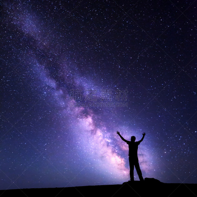 银河系,地形,男人,幸福,天空,星系,四肢,夜晚,旅行者,男性