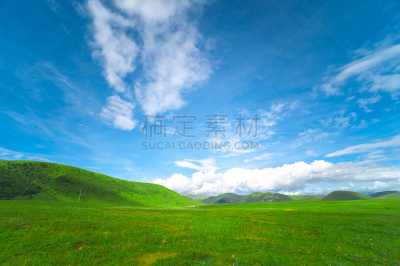 四川省,风景,高原,北方深红色食蜂鸟,天空,美,水平画幅,无人,纯净,夏天