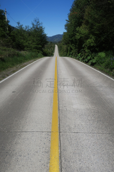 智利,泛美公路,绿化隔离带,安地斯山脉,线条,平视角,沥青,长的,直的,公路