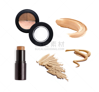 彩妆,粉底,碾碎了的,化妆用品,润肤露,彩色图片,魅力,人的脸部,化妆刷,米色