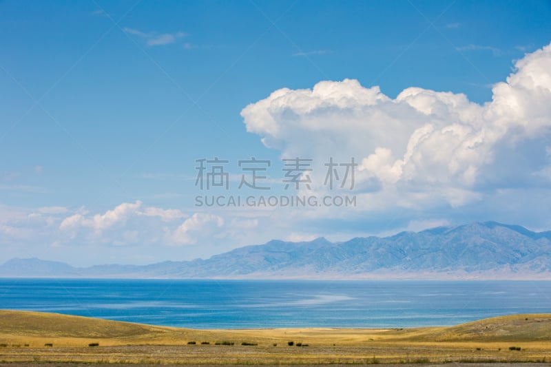 自然美,湖,风景,云景,云,著名景点,中国,中国西北部,绿松石色,背景