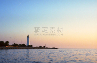 影片,灯塔楼,海洋,海湾,水,水平画幅,克里米亚,无人,曙暮光,夏天