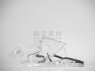 面具,黑白图片,医疗器械,哮喘吸入器,水平画幅,装管,塑胶,白色,安全的