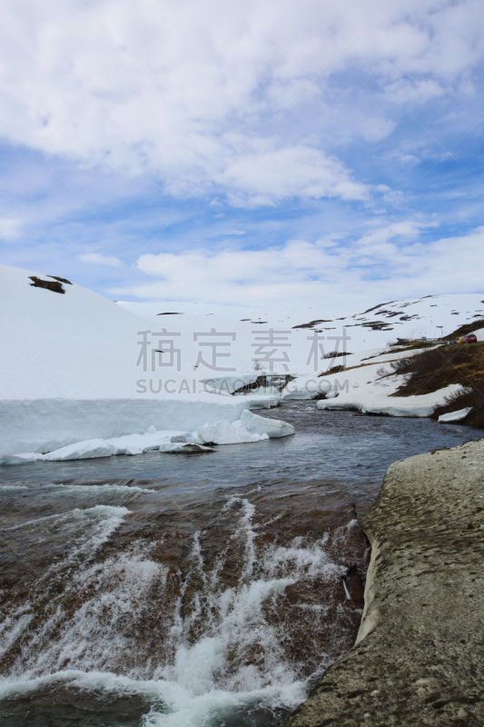 山,河流,冰河,春天,垂直画幅,水,天空,美,云,雪