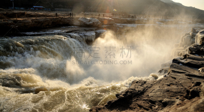 壶口瀑布,水,水平画幅,无人,户外,非凡的,冬天,山,著名景点,中国