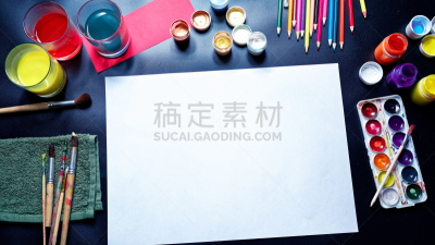 绘画艺术品,水,留白,面无表情,画笔,学校,白色,彩色图片,书桌,金色