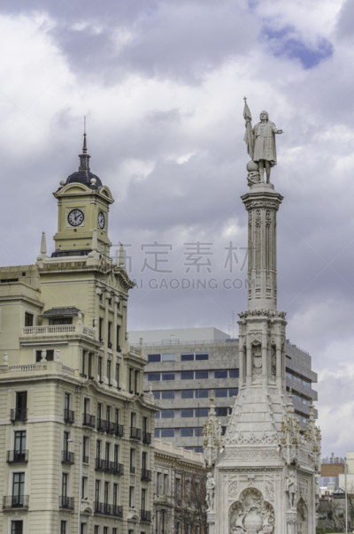 哥伦布,马德里,垂直画幅,纪念碑,天空,交通,巴洛克风格,旅行者,户外