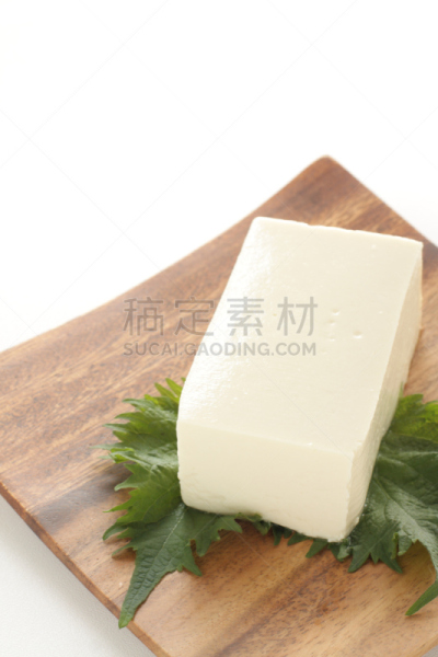 豆腐,东方食品,草本,垂直画幅,留白,高视角,无人,日本,白色背景,室内