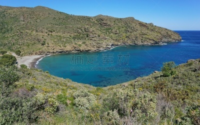 地中海,西班牙,陡峭海岸,海湾,玫瑰,赫罗纳省,海岸线,岩石,水湾,户外