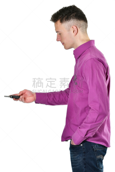 车钥匙,青年男人,垂直画幅,美人,衬衫,司机,白人,男商人,男性,仅男人