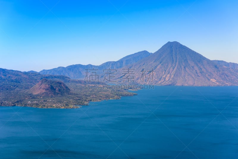 危地马拉,火山,风景,苏格兰高地,特拉华,圣彼得阿塔卡马,阿蒂特兰湖,巴纳哈契,火山地形,水