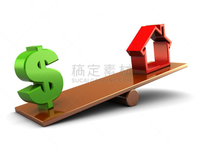 房屋,跷跷板,美元符号,重的,想法,工业,债务,抵押文件,商务,公寓
