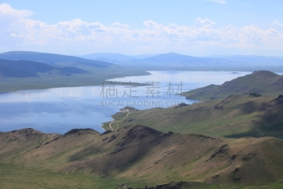国家公园,白湖,蒙古,半干旱,东欧大草原,水,水平画幅,山,无人,户外