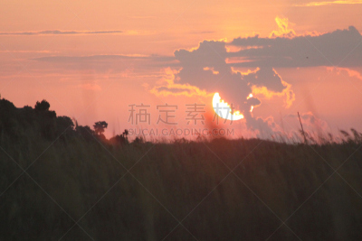 希尔顿赫德,在上面,自然,滨草,水平画幅,无人,2015年,云,户外,日出