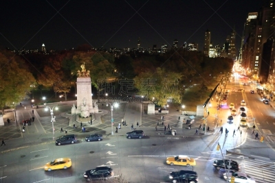 哥伦布盘,夜晚,曼哈顿金融区,中央公园,水平画幅,旅行者,户外,纽约,著名景点,出租车