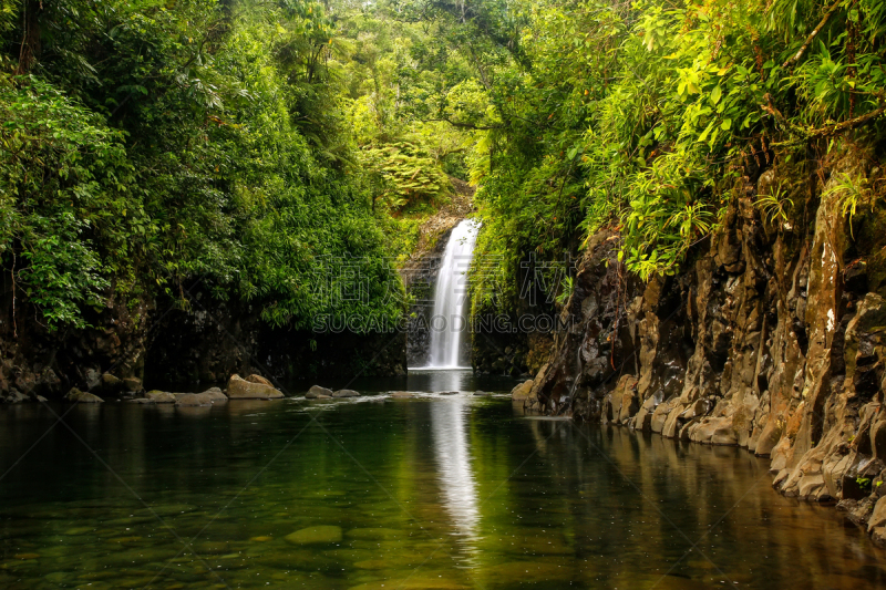 taveuni,斐济,瀑布,瓦努阿岛岛,水,水平画幅,旅行者,海岸地形,户外,自然公园