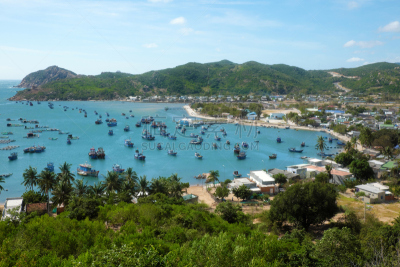 越南,海滩,海湾,水,水平画幅,无人,夏天,组物体,户外,渔船