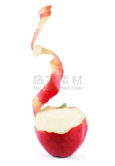 白色背景,苹果,果皮,分离着色,红辣椒,特写,自然,垂直画幅,素食,水果