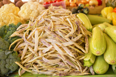 红花菜豆,蔬菜,市场,多样,选择对焦,胡瓜,水平画幅,素食,无人,选择