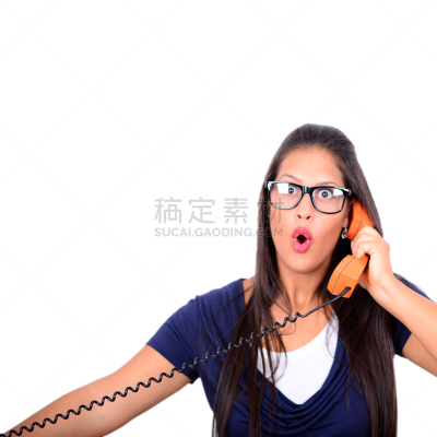 女性,残酷的,青年人,注视镜头,白色背景,乐透奖,累积赌注,耳麦,电话机,无人