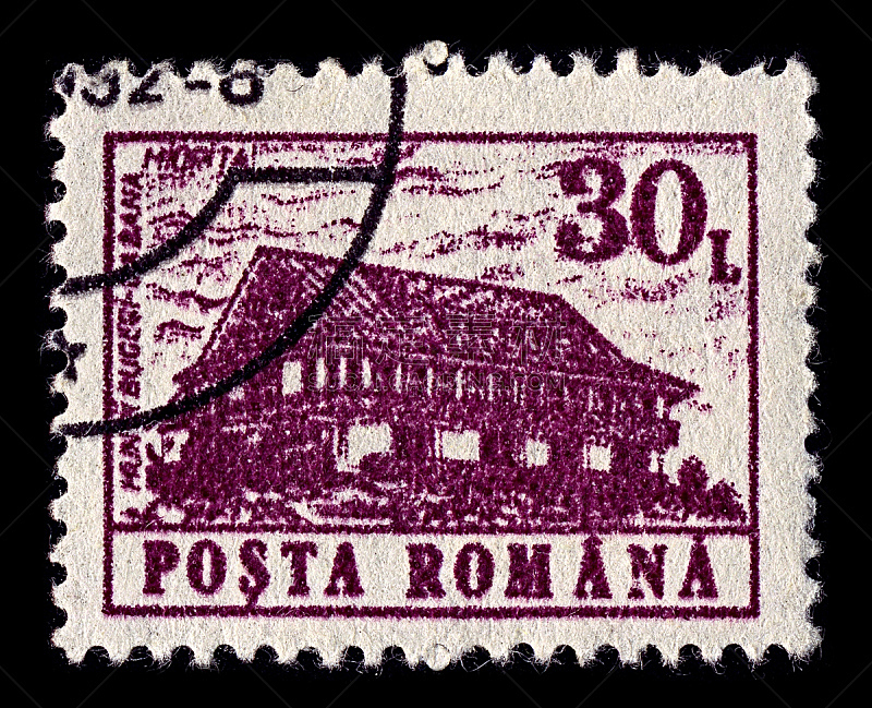 水平画幅,古老的,小旅馆,邮戳,复古风格,1991,酒馆,罗马尼亚