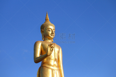 合艾市,山,金佛寺,城市,宋卡府,佛,雕像,天空,黄金,旅游目的地