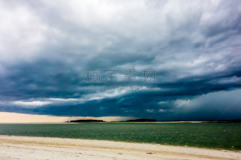 雷雨,太壁岛,海滩,风景,倾盆大雨,水平画幅,沙子,无人,户外,天气