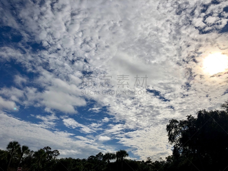 云,非凡的,天空,气候,云景,南卡罗来那,希尔顿赫德,仅天空,保佛,户外