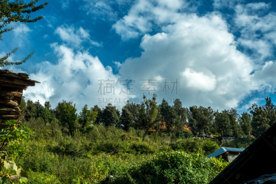 地形,印度,乡村,田园风光,户外,春天,白色,绿色,蓝色,传统